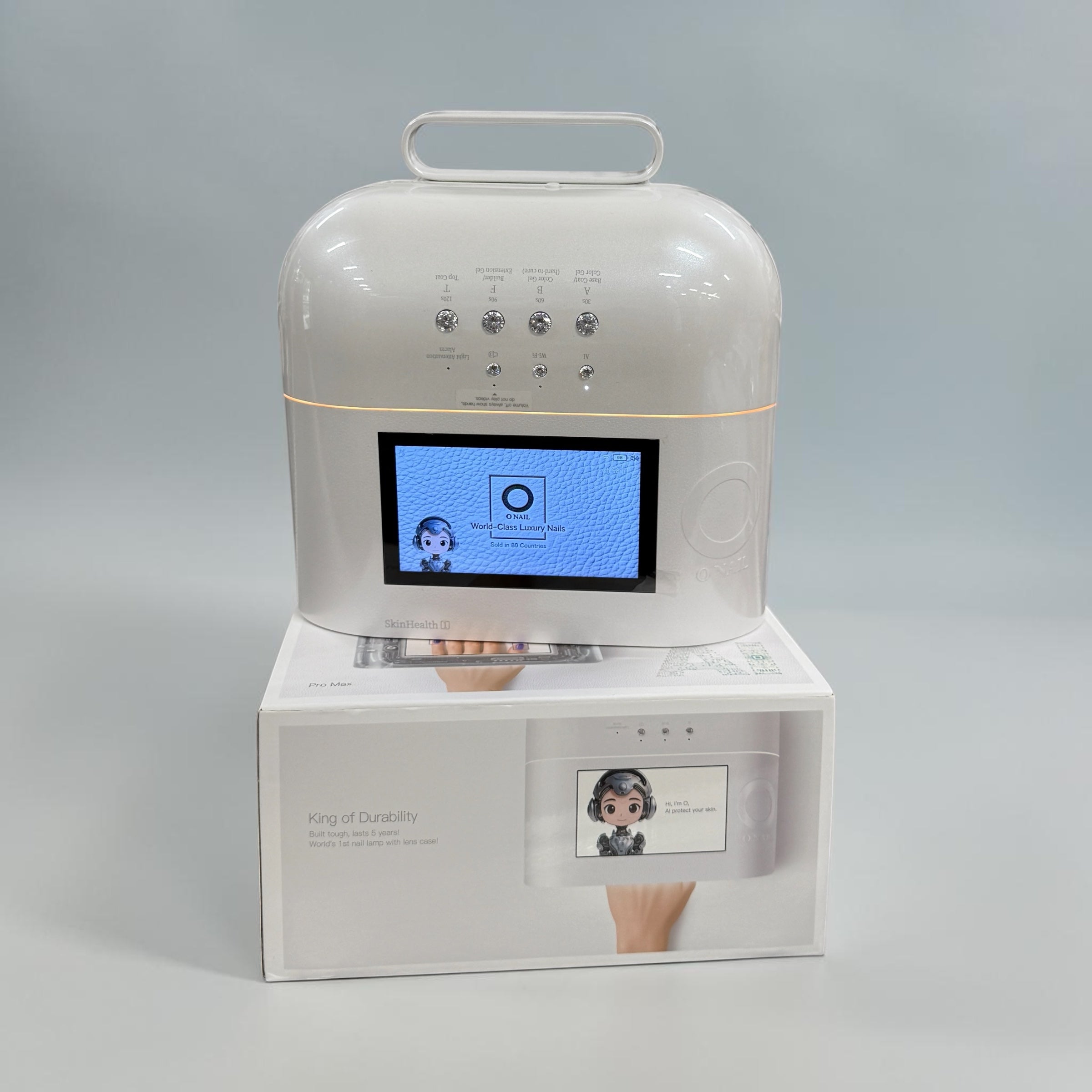 New 2026 ONail AI Nail Lamp Pro Max - Built-in Battery - White
