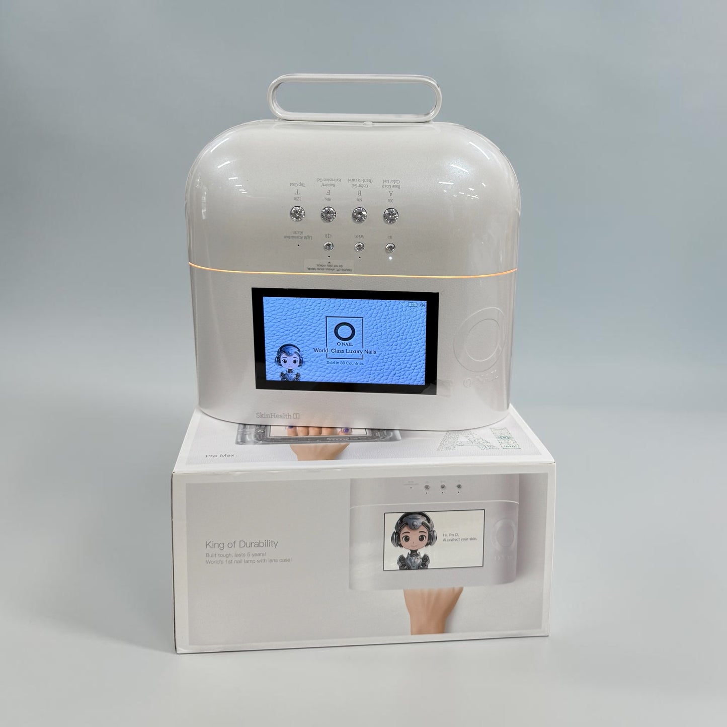 New 2026 ONail AI Nail Lamp Pro Max - Built-in Battery - White Color