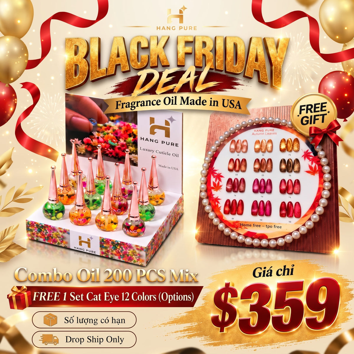 Black Friday - Combo CUTICLE OIL 200pcs + Gifts
