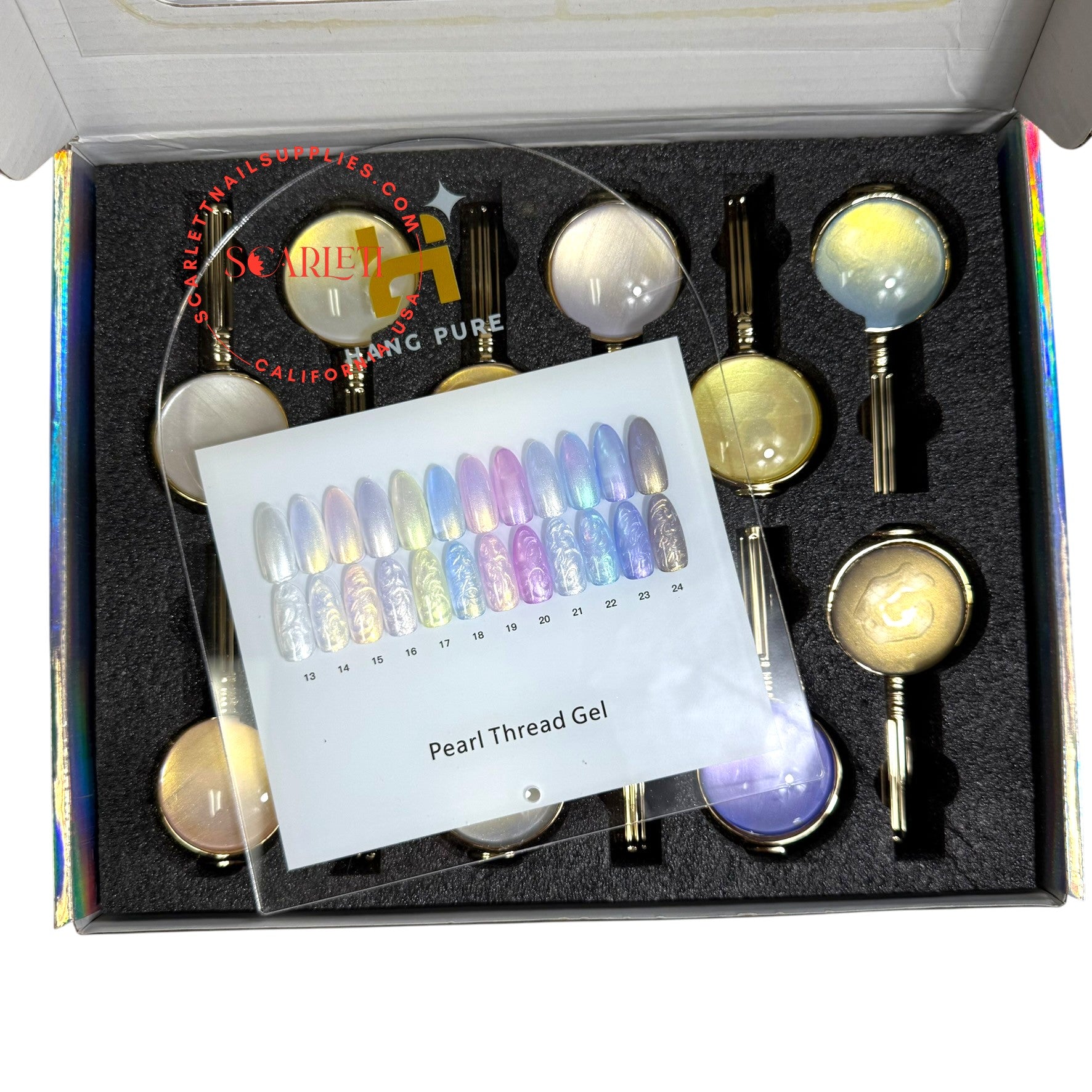 12 Color Pearl Thread Gel – Pearl Shine and 3D Thread Effect Shades