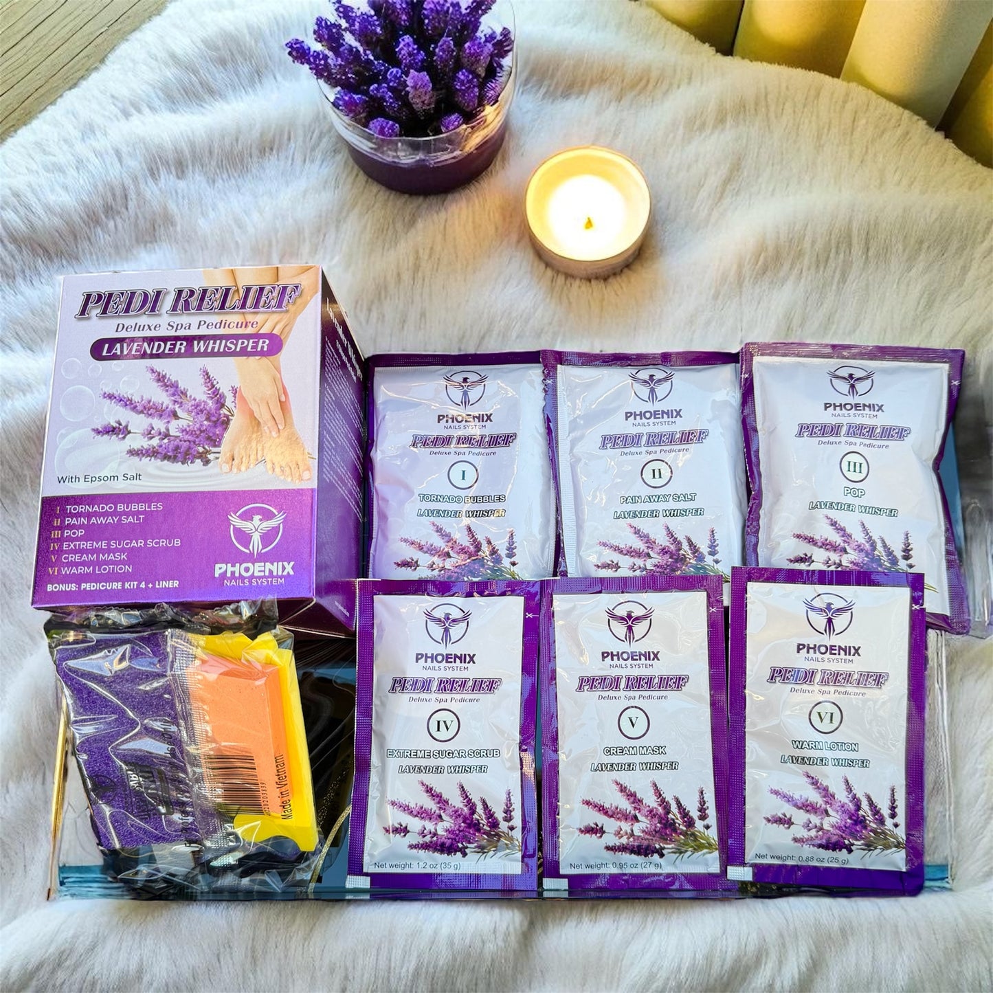 Pain Away PEDI RELIEF Pedicure Super Deluxe 11 STEPS Lavender