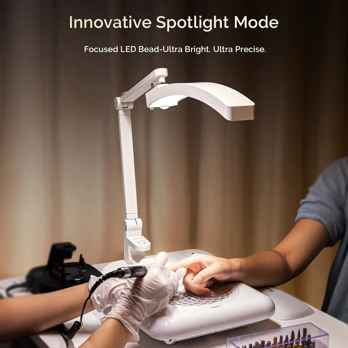 Professional Nail Table Lamp with Adjustable Light Modes and Focus Beam
