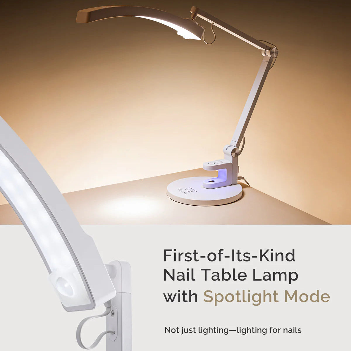 Professional Nail Table Lamp with Adjustable Light Modes and Focus Beam - Spotlight Mode
