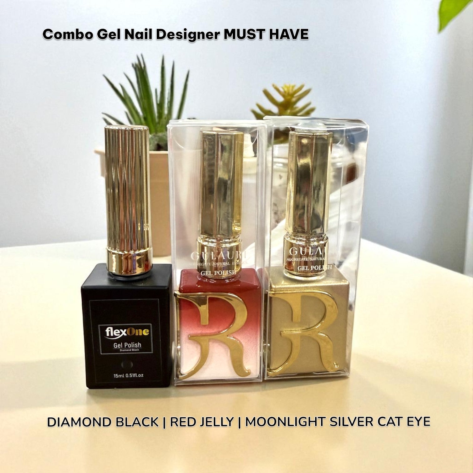 Red Jelly Cat Eye Vampy Glass Nails – Gel Polish Combo