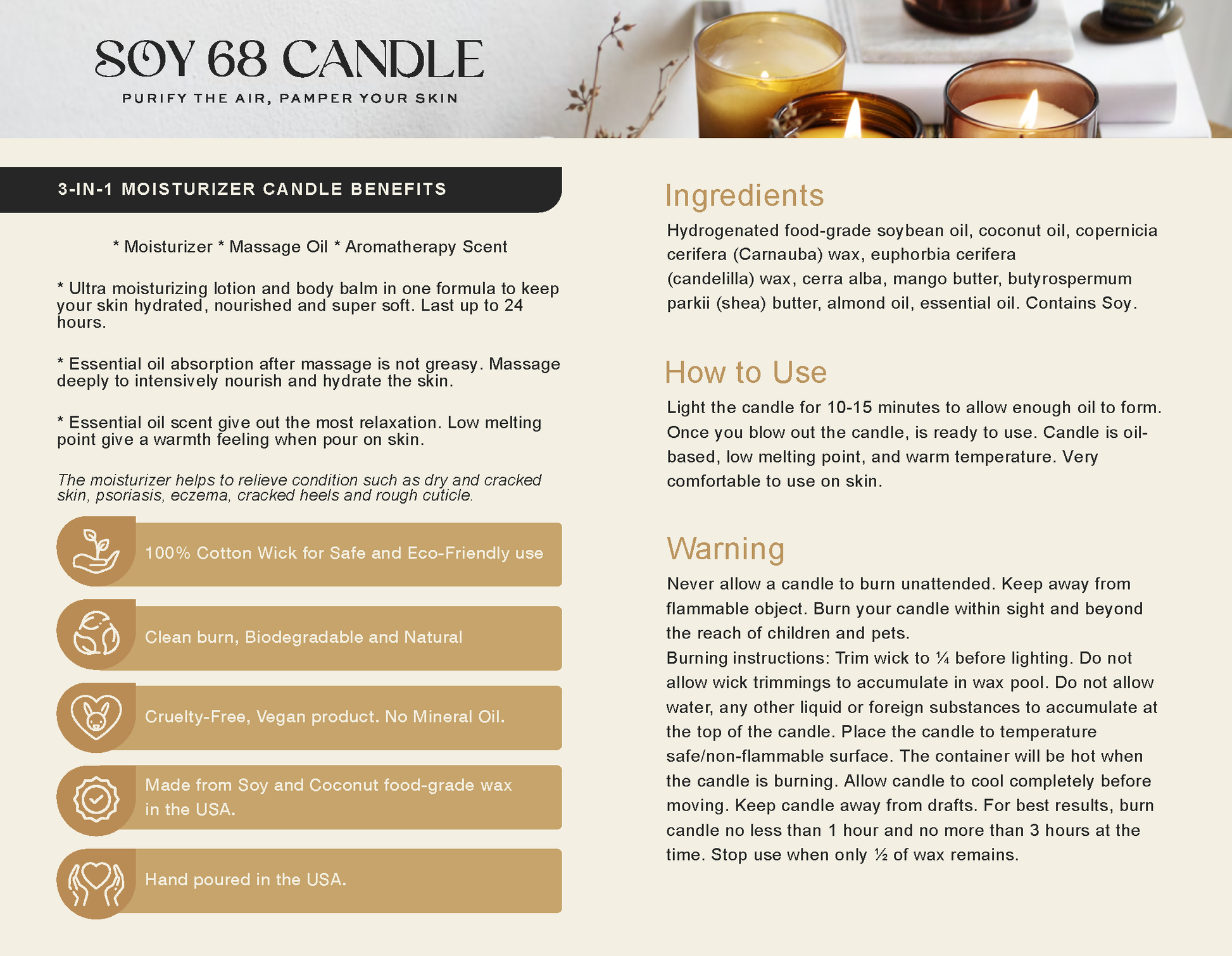 Soy68 Candle Massage Oil Benefits