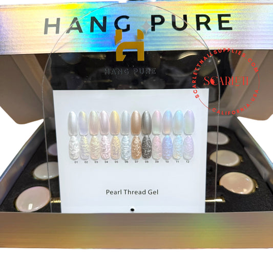Hang Pure Pearl Thread Gel – Full Display of 12 Colors 01–12 for Professional Nail Art