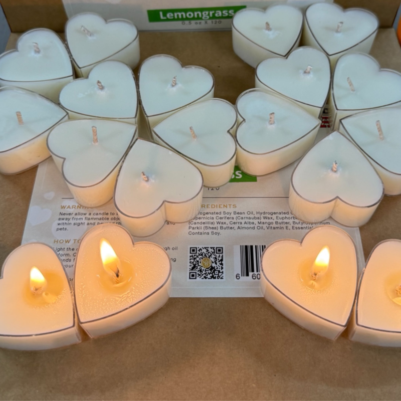 Heart Candle Cups – Massage Oil Candles for Spa, Pedicure, and Body Massage Relaxation