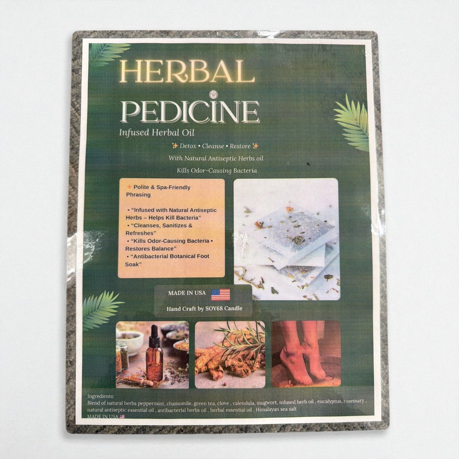 Herbal Foot Soak Pouches – Antifungal & Deodorizing 100-Bag Jar for Professional Pedicure Use