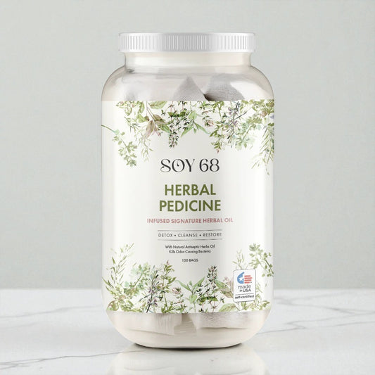 Herbal Foot Soak Pouches – Antifungal & Deodorizing 100-Bag Jar for Professional Pedicure Use