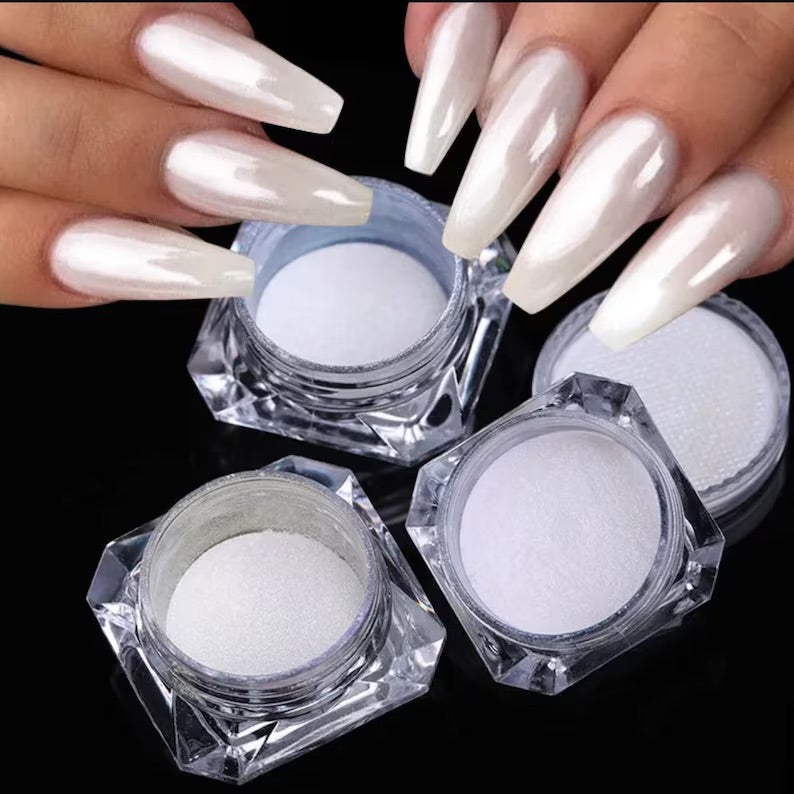 White Pearl Chrome Pigment Powder for Nail Decoration