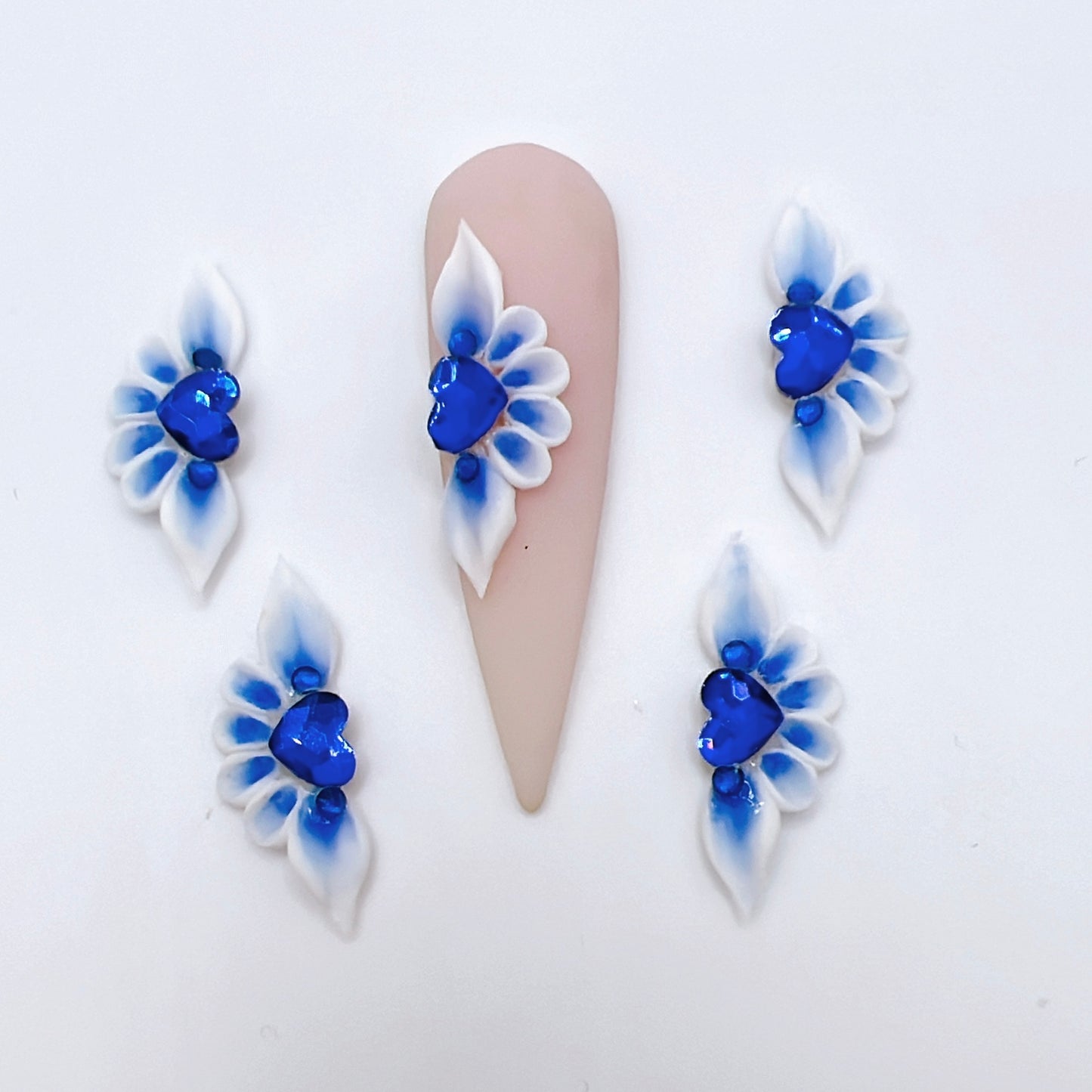 4pcs Long Petal 3D Acrylic Nail Flowers