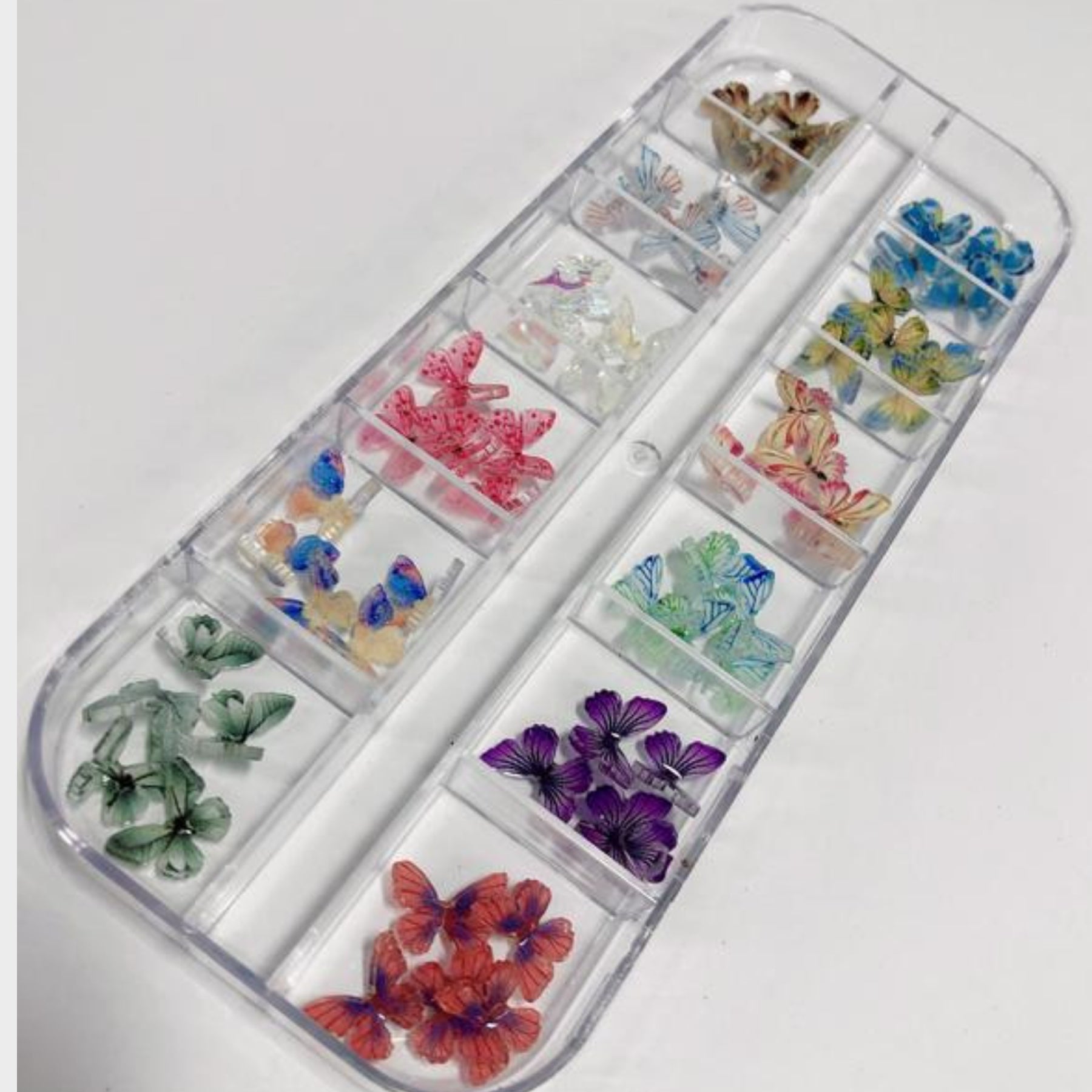 Set 12 colors 3D Butterfly Nail Charm - Fancy Nail Designs, Butterflies nail charms, nail arts with fancy charms, Metal charms nail decorations