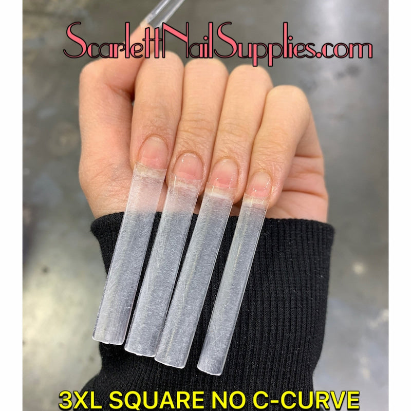 3XL Straight Square No C Curve Nail Tips - Half Cover 500 Pieces