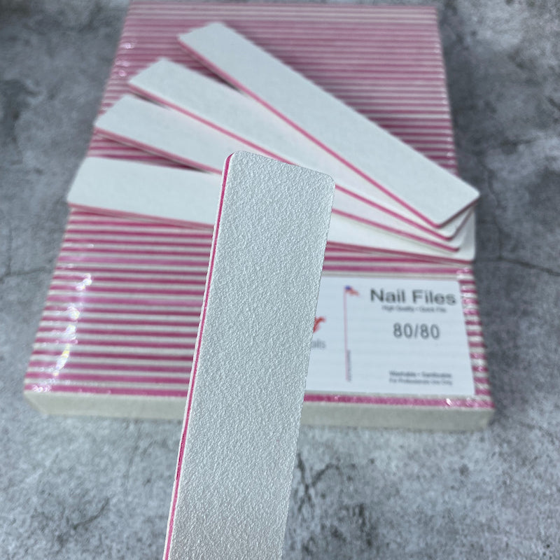 Acrylic Nail File - Square Jumbo - White Sandpaper