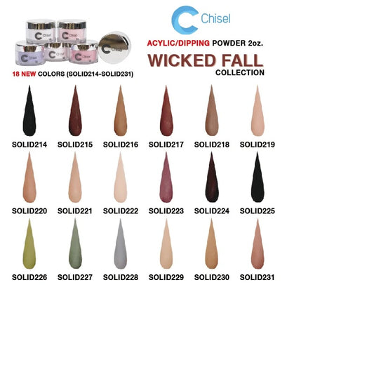 Chisel Nail Art Powder - Wicked Fall Collection - 18 Colors