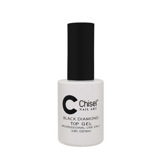 Chisel Black Diamond Top Gel. sed for acrylic (no base needed). Achieve a gel-like look. Dipping powder manicure lasts longer. Apply top gel & cure under UV/LED light for 60 seconds.