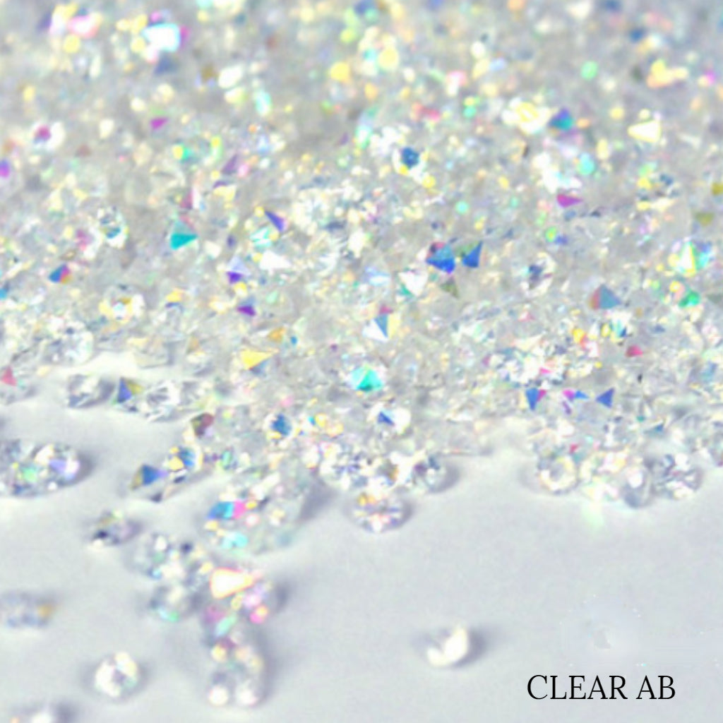 01 Jar - 1.1 mm - Crystal Clear AB Pixie Nail Art