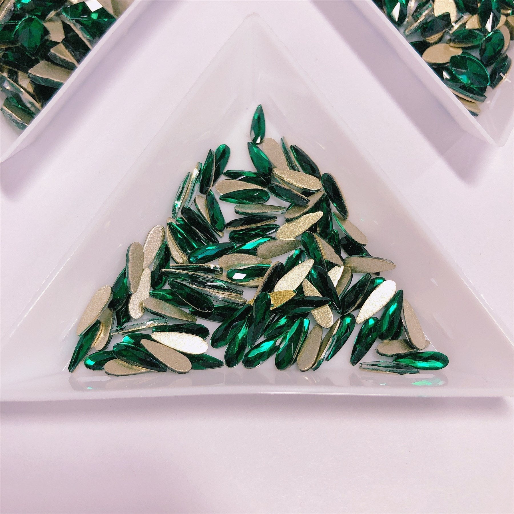 Teardrop Crystal Rhinestones, Emerald Rhinestone Fancy Shape for Nail Design