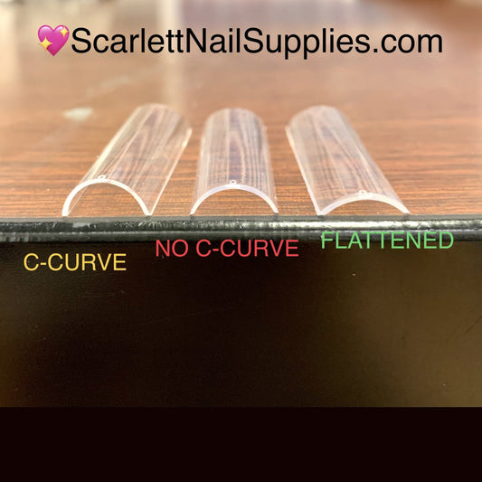 Flattened XXL Supper Long Square NO C-CURVE Clear Nail Tips
