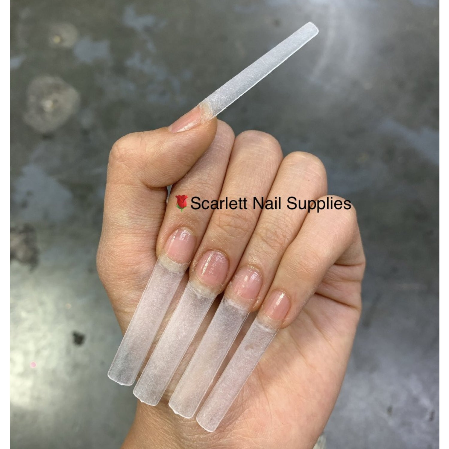 Flattened XXL Square NO C-CURVE Nail Tips easy to apply, for your clients who love the extra length square tips that will make their hands look flattering.