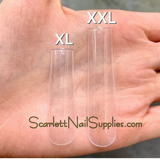 Full Cover Nail Tips are long and square designed. These XXL nail tips are used for designing pretty long square nails.