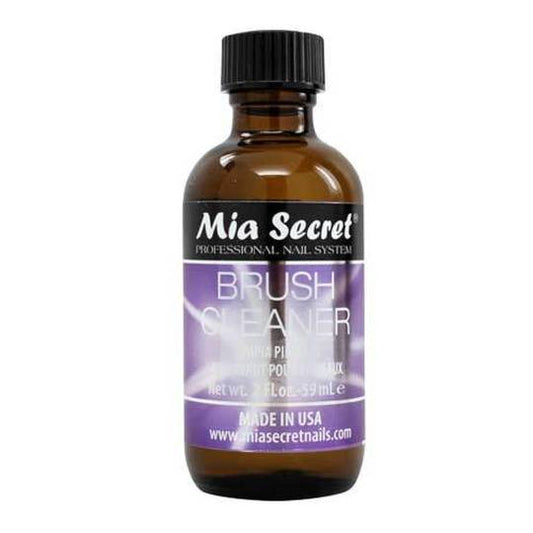 Mia Secret Brush Cleaner gently removes acrylic and gel residue from nail brushes without causing damage to the bristles