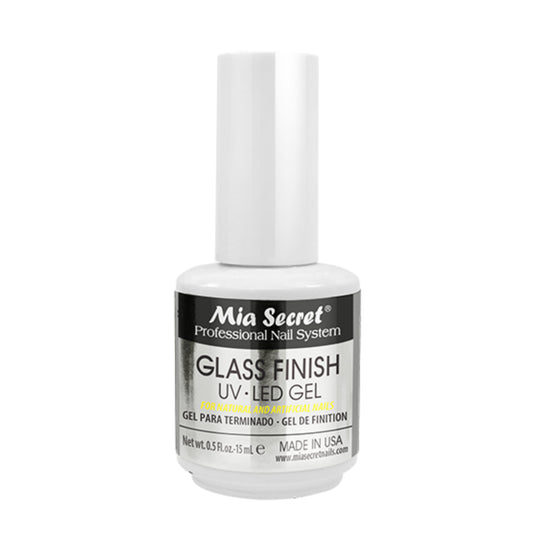 Mia Secret Glass Finish is a soak-off clear UV-LED Gel which can be used over natural nails or any enhancements.