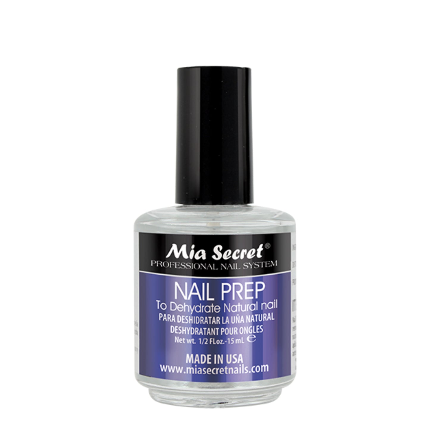 Mia Secret Nail Prep - dehydrates natural nails and removes natural oils, increasing adhesion and duration for nail polishes, acrylic and gel systems. Apply before XTRABOND