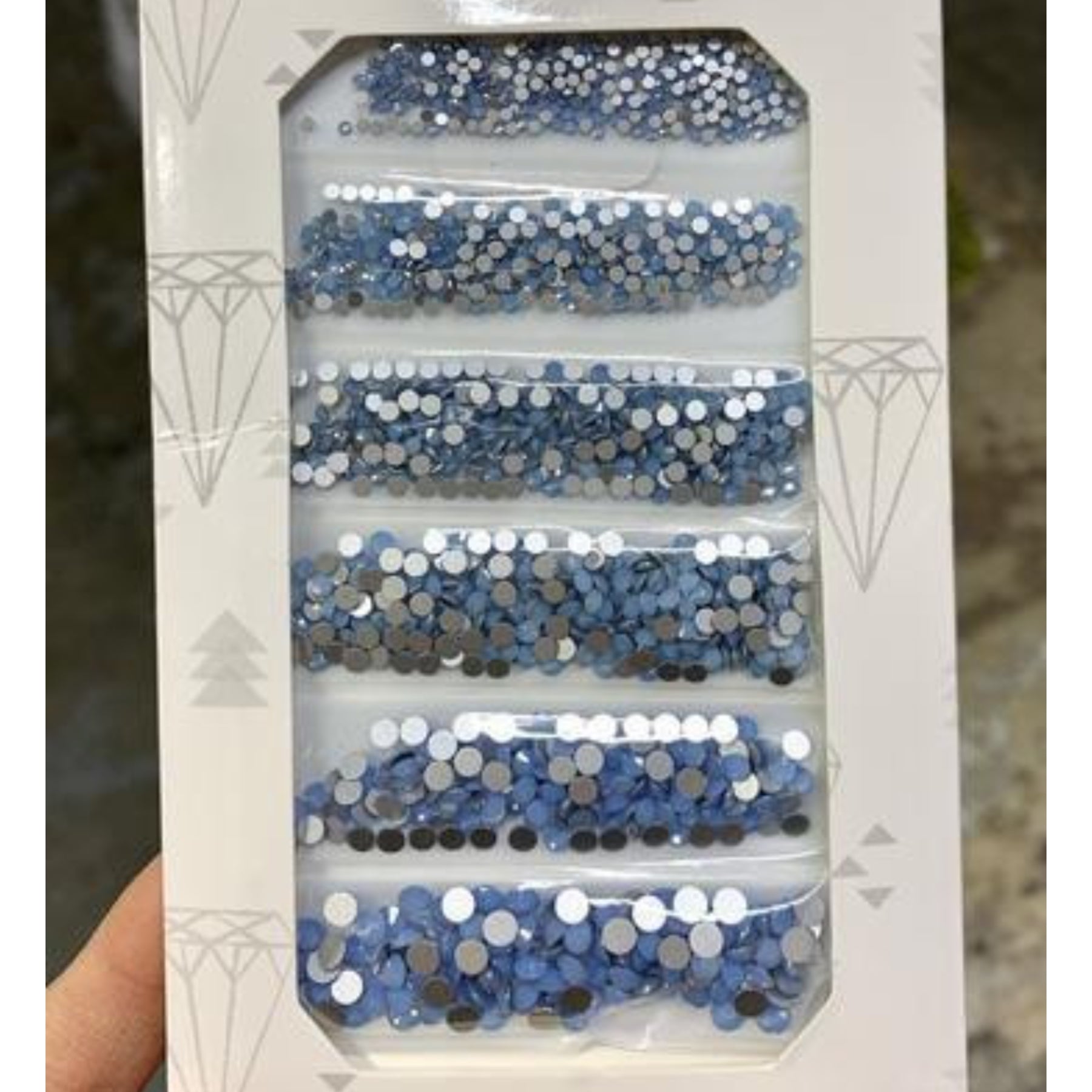 Mixed Crystal Flatback Assorted Pack Nail Art - Blue Opal Rhinestones , crystal rhinestone nail decorations