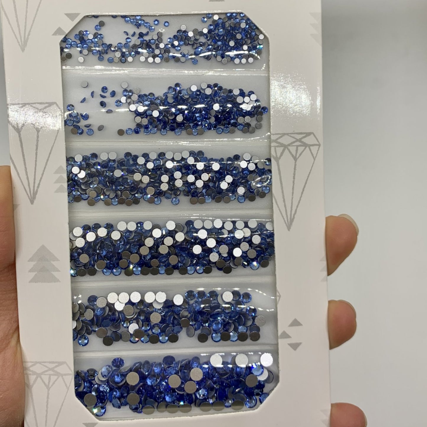 Sapphire Blue Crystal, Mixed Crystal Flatback Assorted Pack - Sapphire Blue Rhinestone