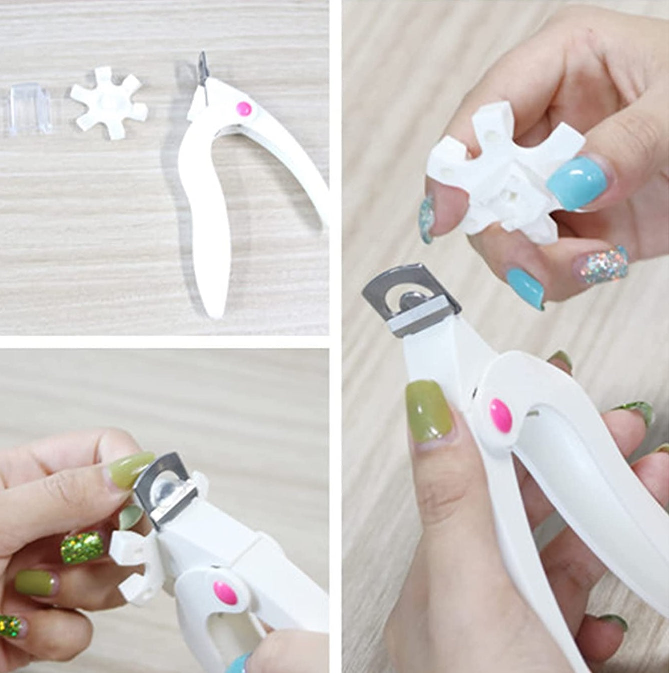 Stainless Steel Nail Tip Cutter, Nail Clippers for Acrylic Nails, French Manicure Tool, False Tips Trimmer,
