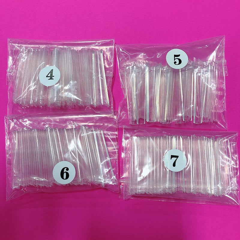 False Nail Tips Refill XXL Coffin No C - Curve Number 4, 5, 6, 7