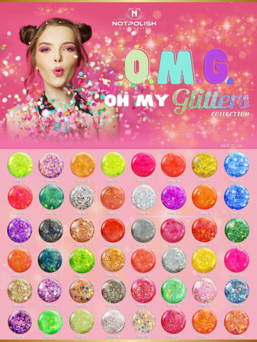 Notpolish Powder O.M.G - Oh My Glitters Complete Collection include 48 colors