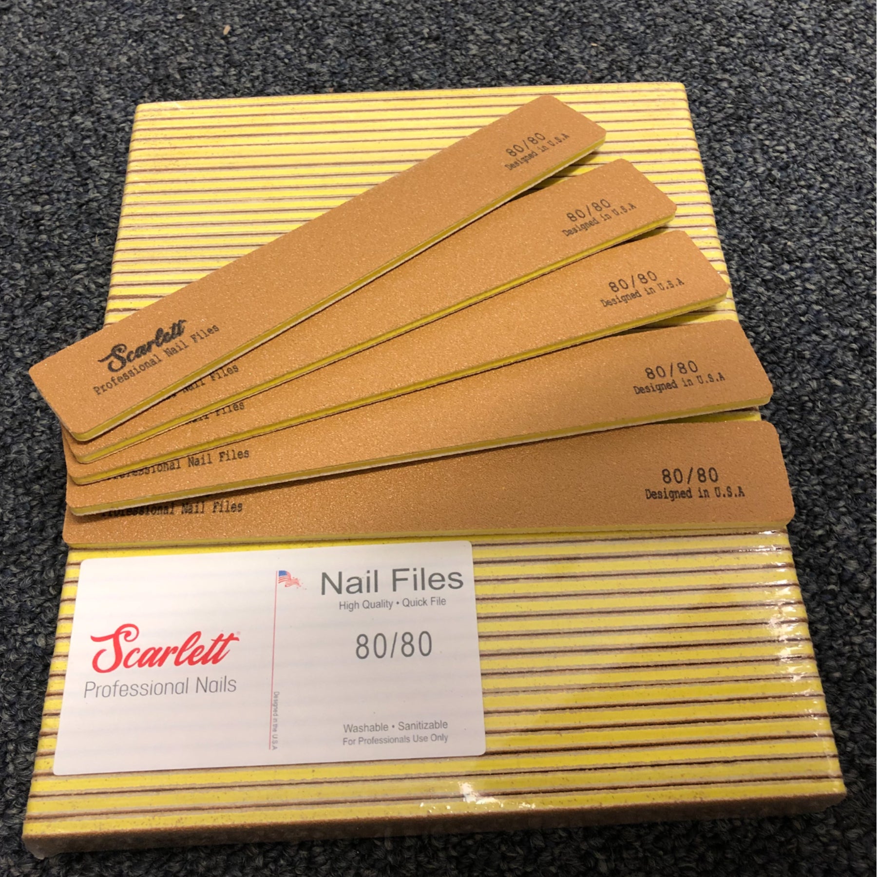 Premium Nail File - Gold 80/80 Coarse Grit - Wide Jumbo - Scarlett Nail Supplies