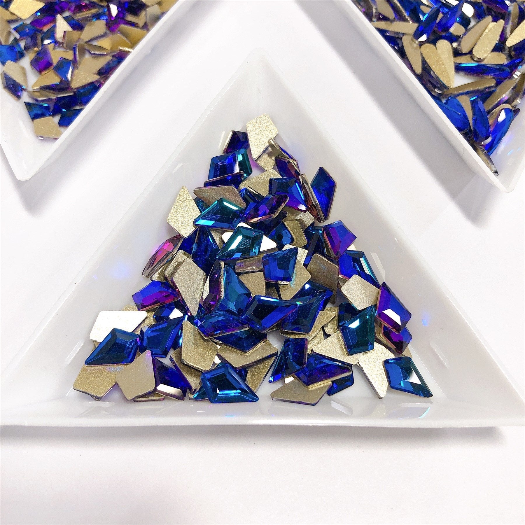 Radiant Blue Rhinestone fancy shape Nail Design, Kite Large Size Crystal