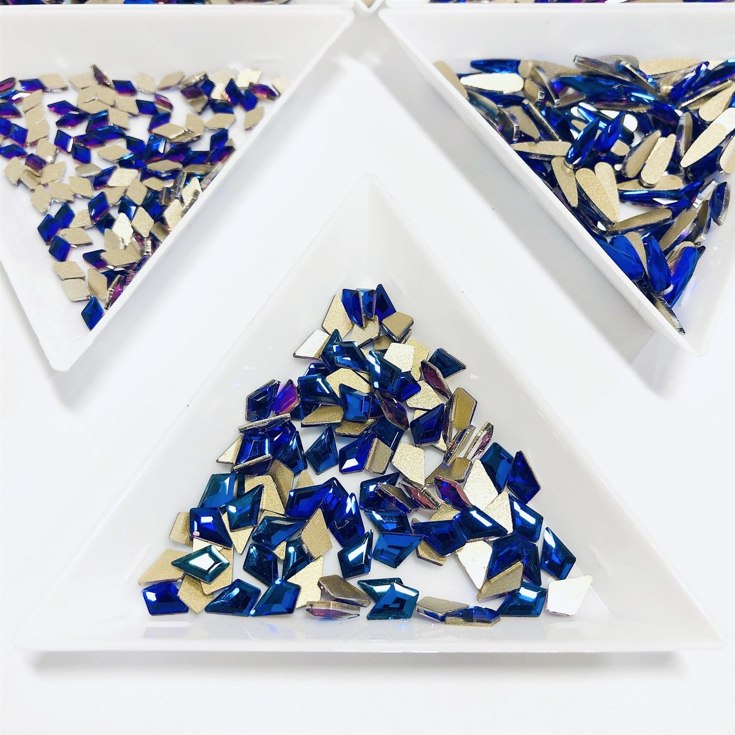 Radiant Blue Rhinestone fancy shape Nail Design, Crystal Flat Back AB Kite Shape