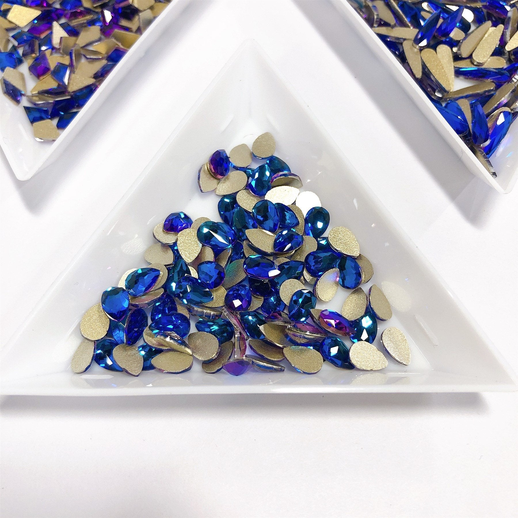 Flatback Pear Shape Radiant Blue Rhinestone fancy shape Nail Design