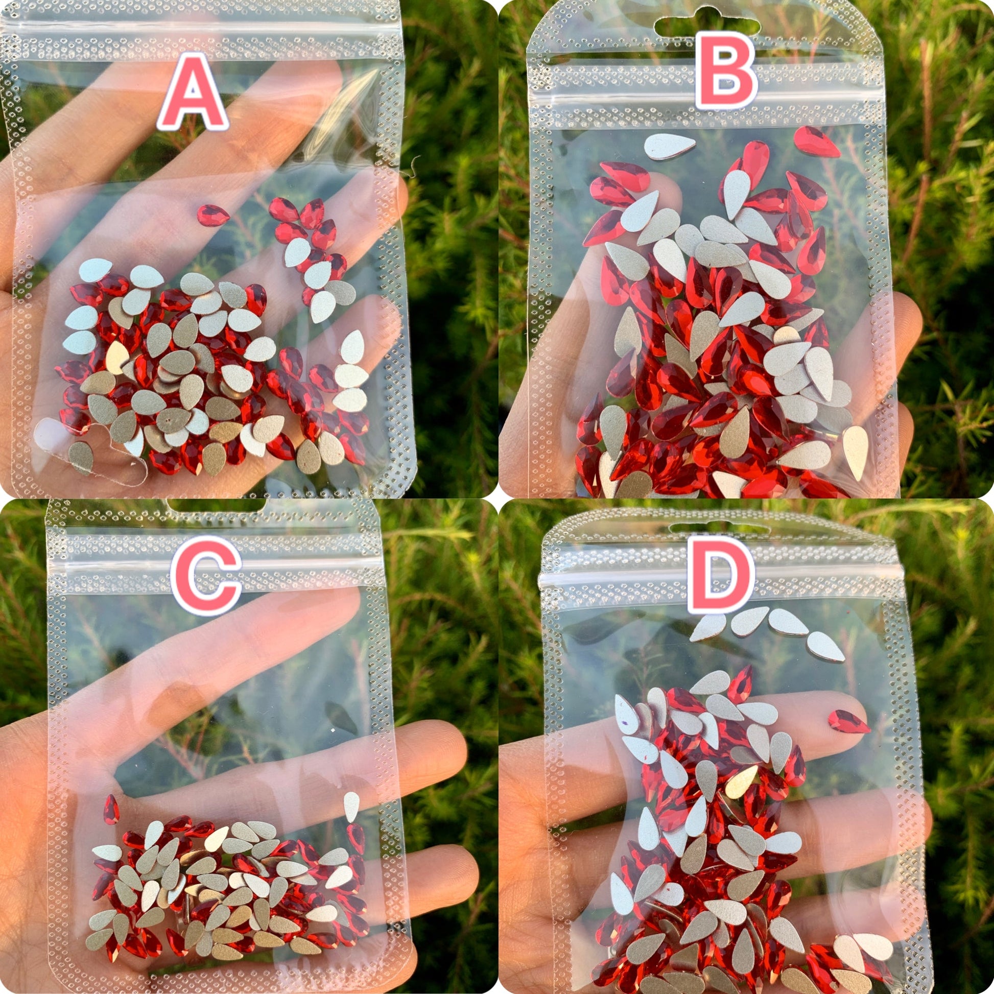 Set 100pcs Red Crystals Pear Shape Rhinestone – Scarlett Nail Supplies
