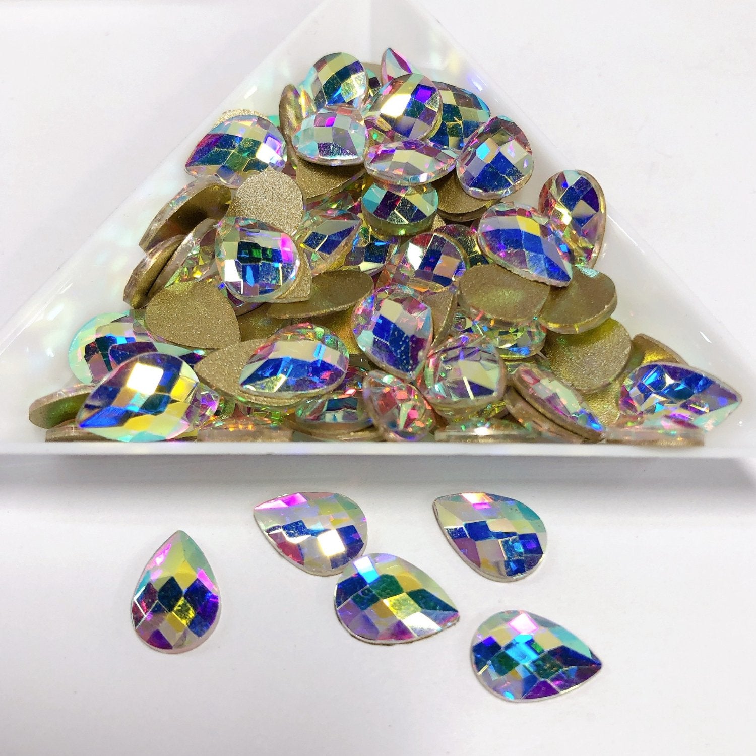 Pear Shape Rhinestones AB Colors Fancy Shapes made of glass,