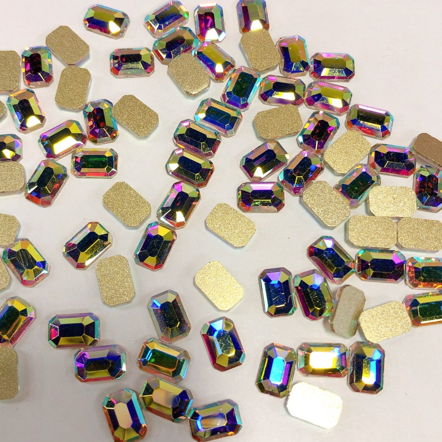 Rectangle Shape Rhinestones AB Colors Fancy Shapes made of glass,