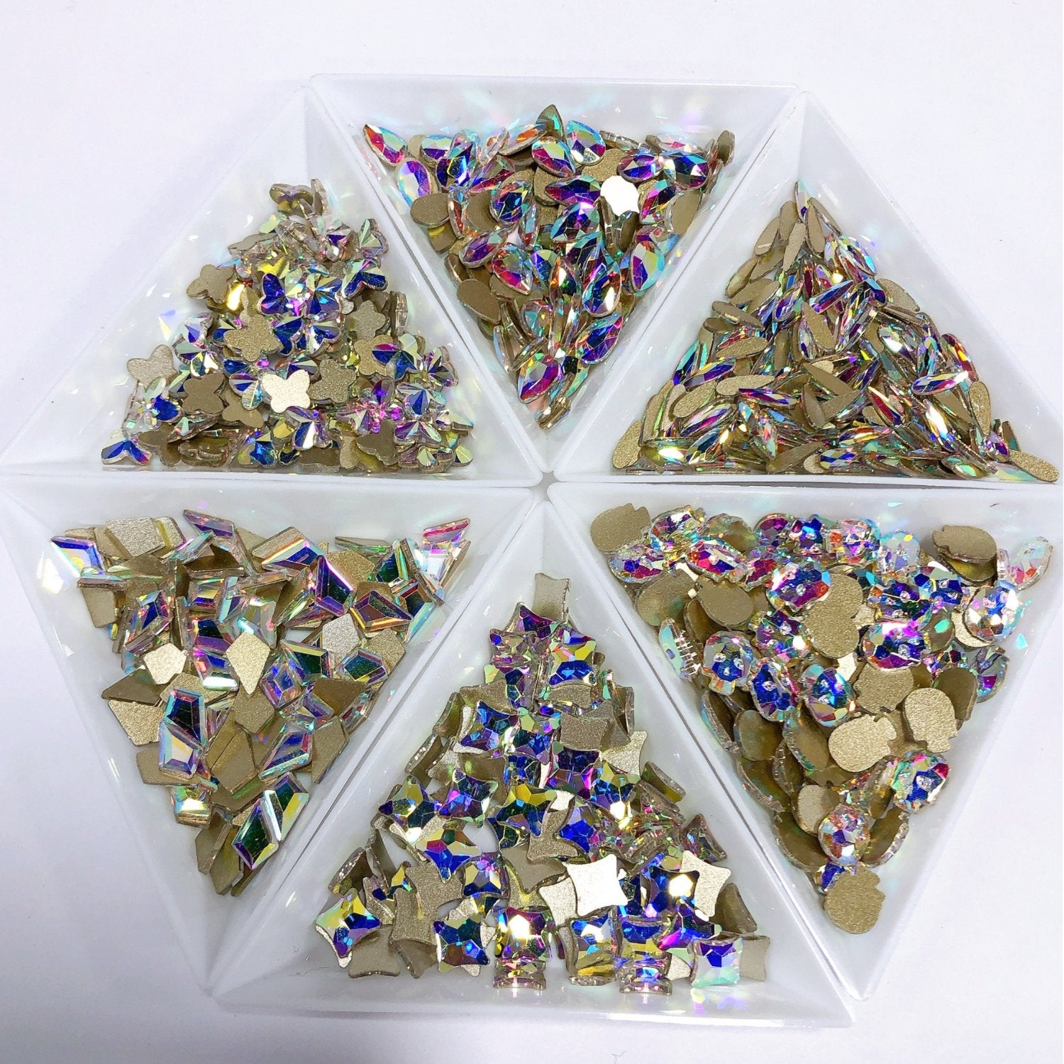 Rhinestones AB Colors Fancy Shapes made of glass,