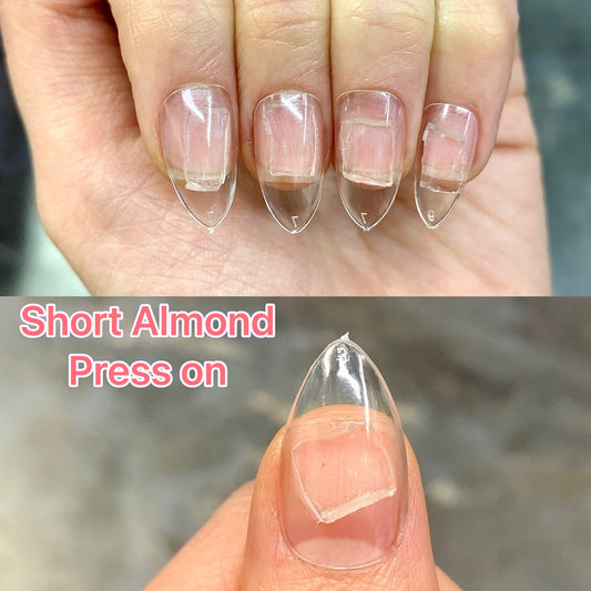 Short Almond Nail Tips are made of Soft Gel with Full Cover designed for Press-on Natural Nails.