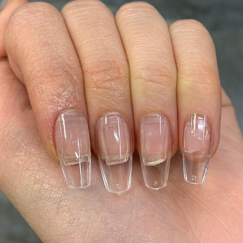 Features of Soft Gel Short Coffin Nail Tips: Lasts up 3 - 4 weeks, Perfectly pre-molded shapes, Dust free application, no major shaping or filling necessary, Gentle on the natural nail, soaks off with acetone, Smooth surface, great for chrome nails