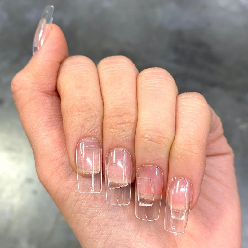 SINOKAME SINOKMAE Square Extra Short Nail Tips, XS Soft Gel Full Cover Nails  for Soak Off Extensions & Clear Press on Fake Nails,10 Sizes with Refills  Size 5&6 Total of 600 PCS :