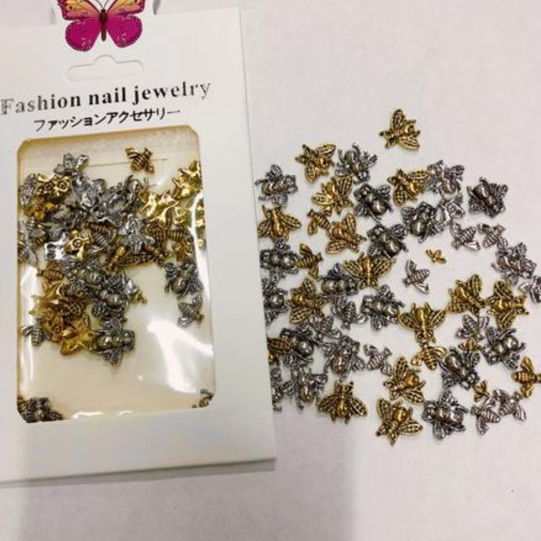 Silver and Gold Metal Charm For Unique Nail Art Decorations