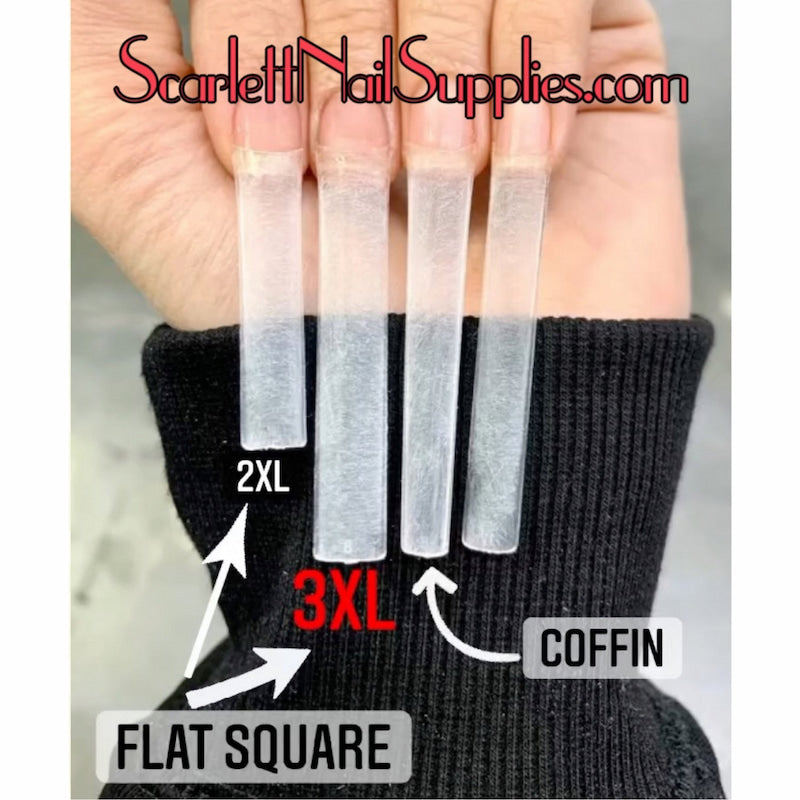 Long Square No C curved XXL nail tips are not only suitable for nail salons, DIY home nail art is also perfect for weddings, dance parties