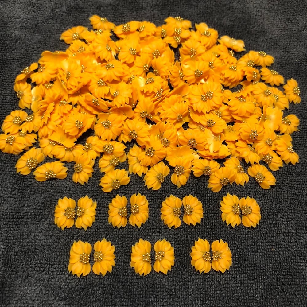 3D Sunflower Nails - Easy Press on for Nail Designs