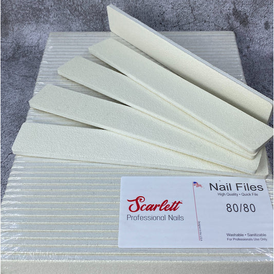 White Nail Files 80 Grit - Extra Coase for Acrylic Nails