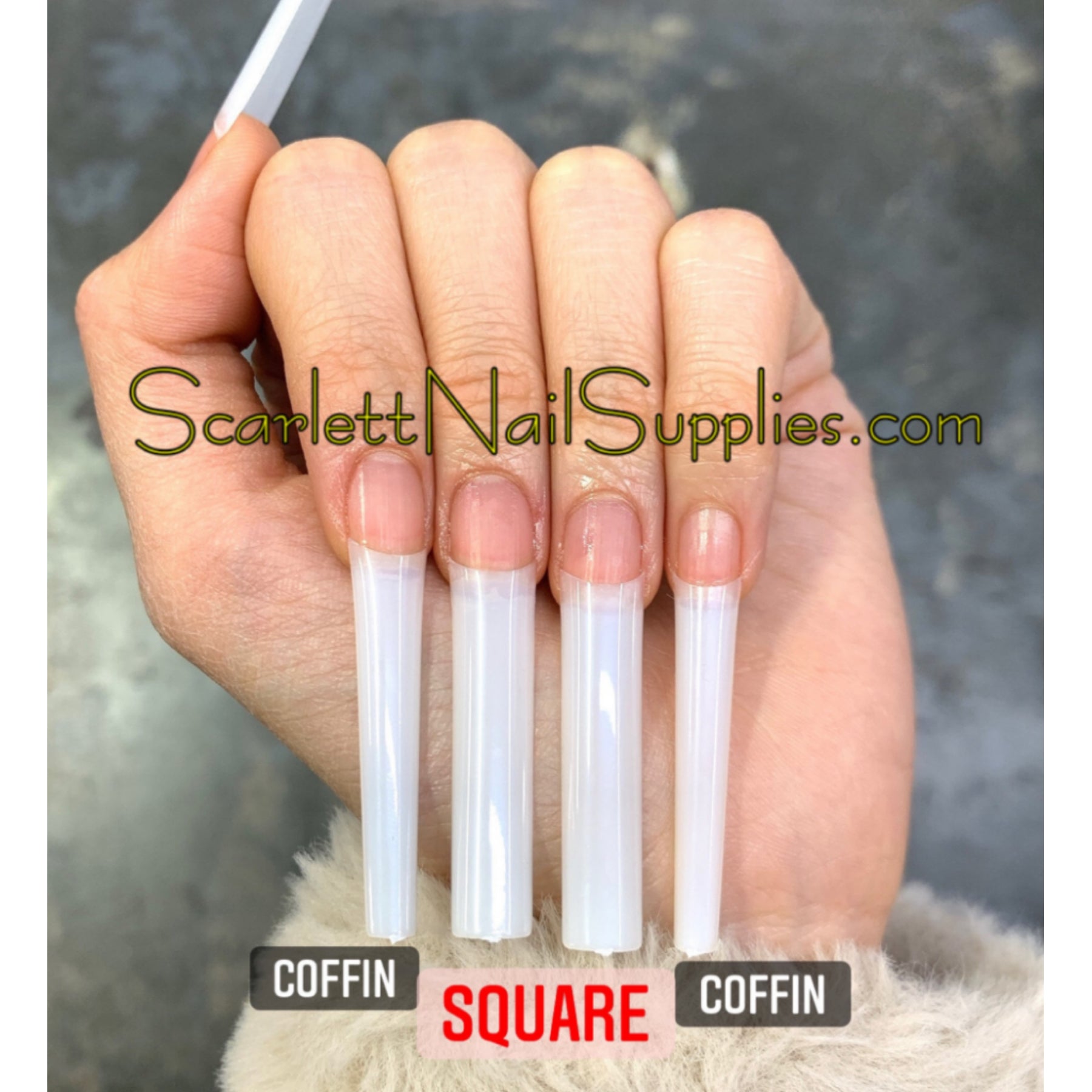 XXL Square Straight No C Curve Nail Tips - C Curve Nails
