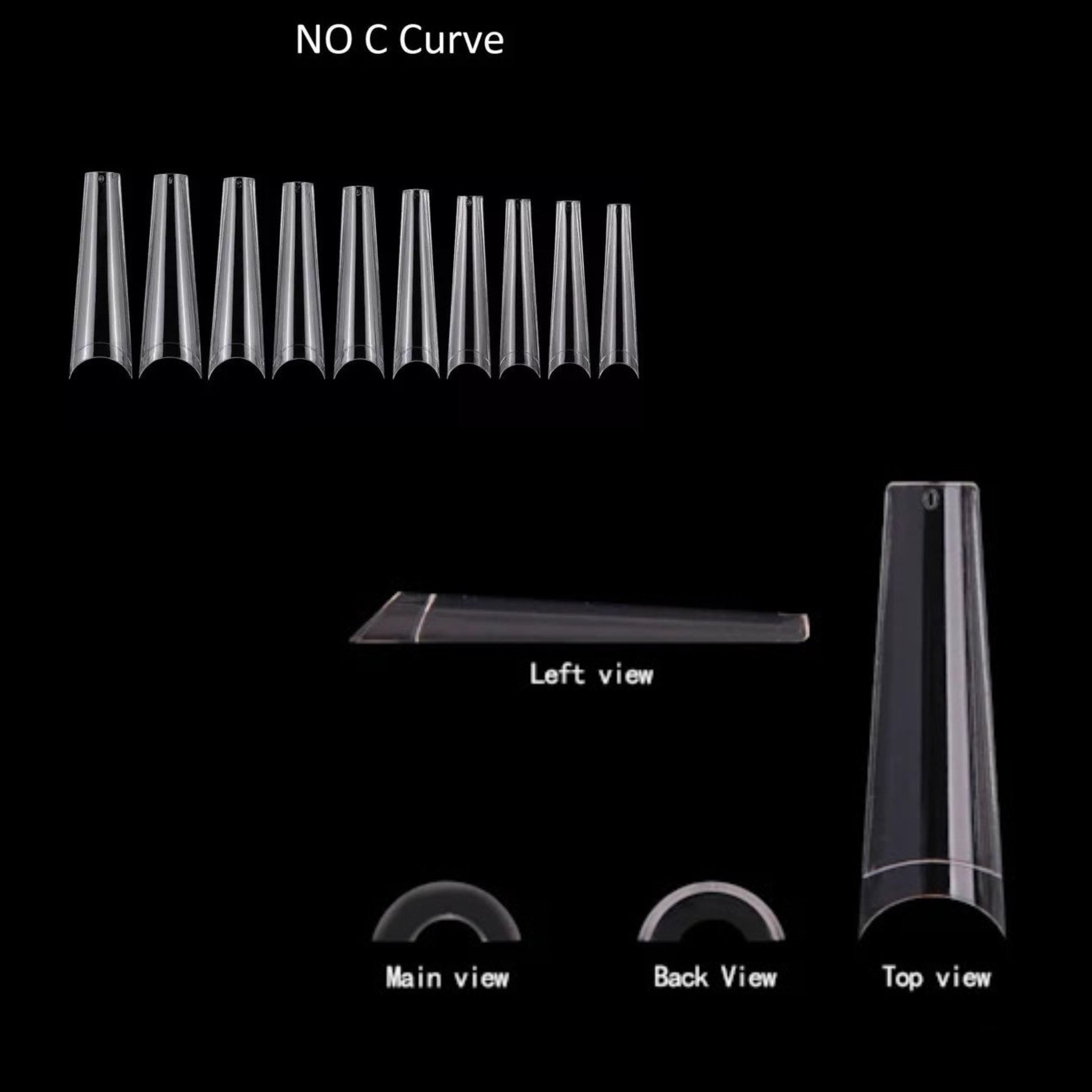 Extra Long No C-Curve XXL Coffin Straight Nail Tips